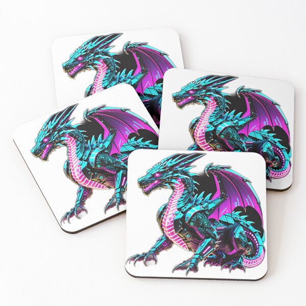 Item preview, Neon Cyberpunk Dragon – Futuristic Mech Beast designed and sold by Blassstein.