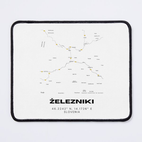 Item preview, Železniki Slovenia Map Print | Coordinates Minimalist City Wall Art designed and sold by RM-Journey.