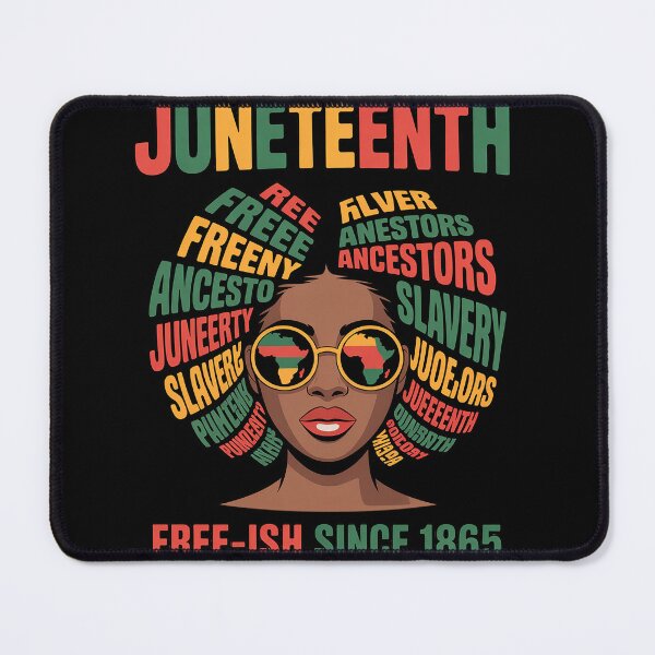 Item preview, Juneteenth Free-ish Since 1865 Afro Black Women Messy Bun designed and sold by duolastgend.