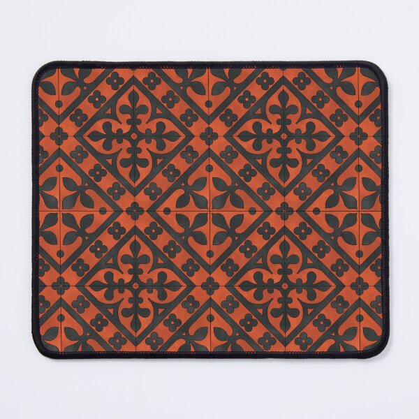 Item preview, Fleur De Lis Floral Gothic Tile Reproduction (Red and Black) designed and sold by MadeByGeeClowes.