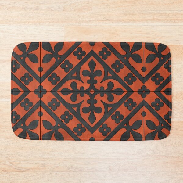 Item preview, Fleur De Lis Floral Gothic Tile Reproduction (Red and Black) designed and sold by MadeByGeeClowes.