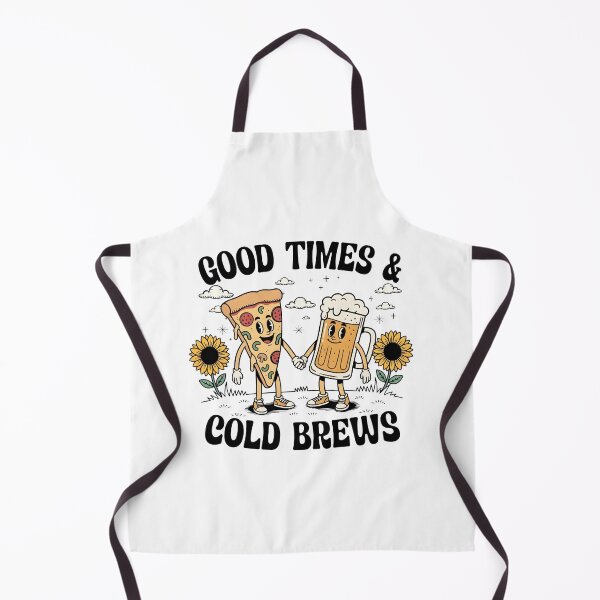 Item preview, Good Times & Cold Brews – Funny Pizza and Beer Friends Illustration designed and sold by Senkov.