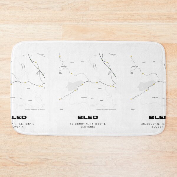 Item preview, Bled Slovenia Map Print | Lake Bled Coordinates Minimalist Wall Art designed and sold by RM-Journey.