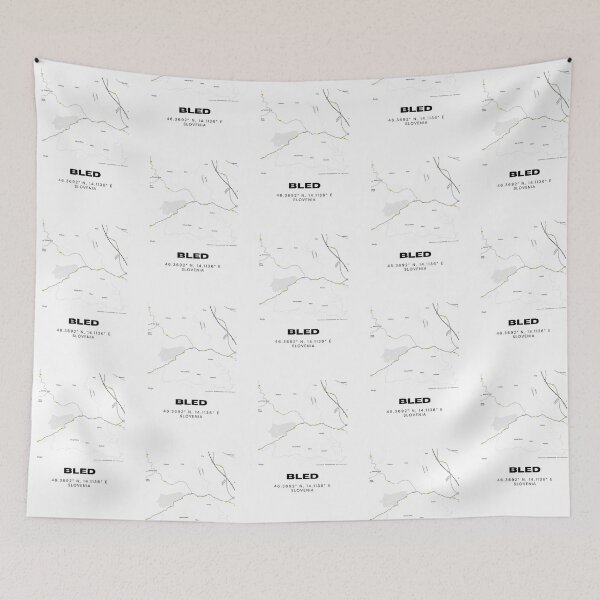 Item preview, Bled Slovenia Map Print | Lake Bled Coordinates Minimalist Wall Art designed and sold by RM-Journey.
