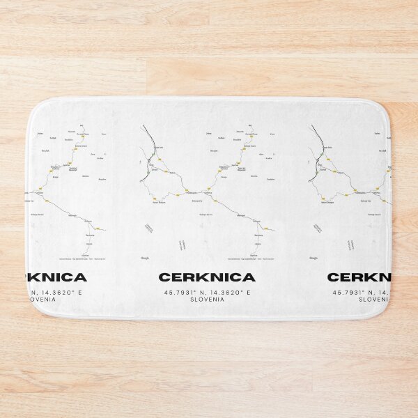 Item preview, Cerknica Slovenia Map Print | Lake Cerknica Coordinates Minimalist Wall Art designed and sold by RM-Journey.
