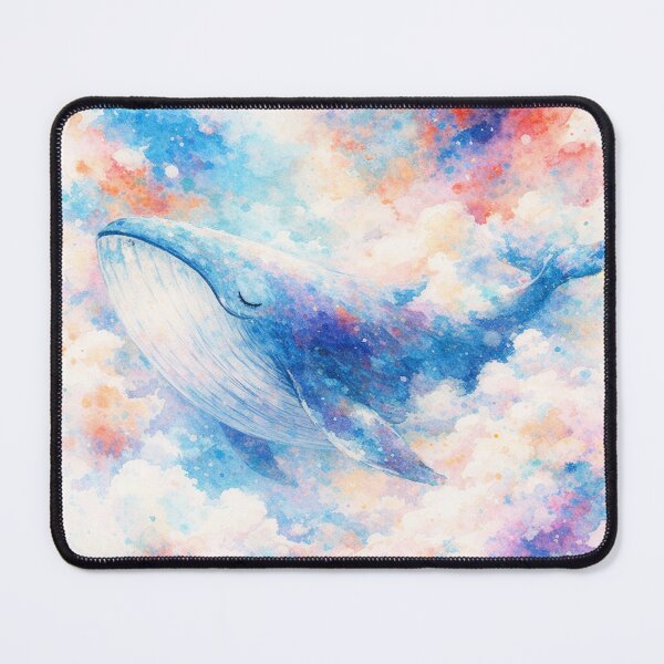 Item preview, Pastel Watercolor Whale with Clouds Illustration designed and sold by RsomKhan.