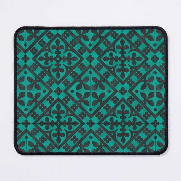 Item preview, Copy of Fleur De Lis Floral Gothic Tile Reproduction (Teal and Black) designed and sold by MadeByGeeClowes.