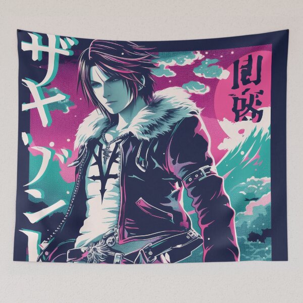 Item preview, Squall Leonhart Neon Poster  designed and sold by AnimeArsenalPrints.