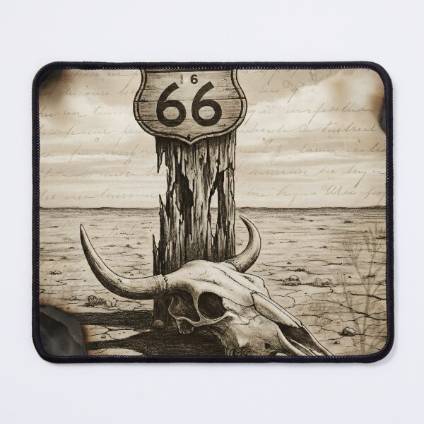 Item preview, Vintage Sepia Sketch of Route 66 Desert Scene designed and sold by AeroNomad.