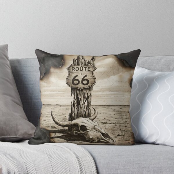 Item preview, Vintage Sepia Sketch of Route 66 Desert Scene designed and sold by AeroNomad.