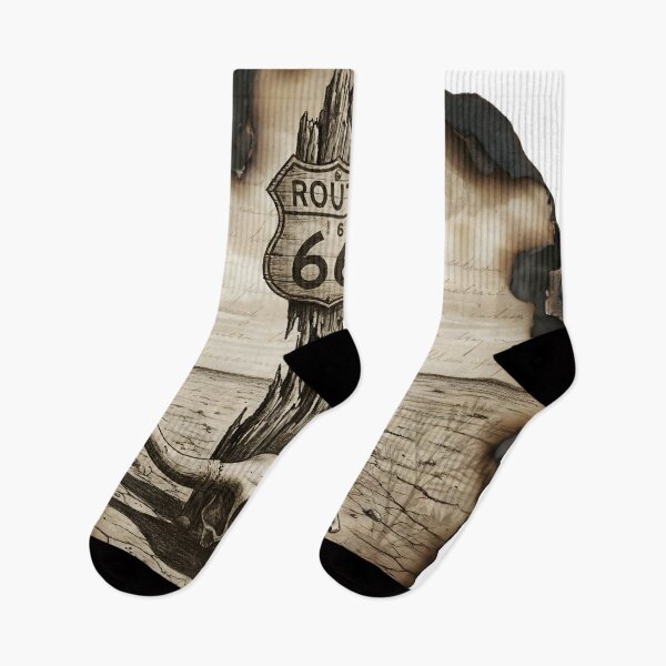 Item preview, Vintage Sepia Sketch of Route 66 Desert Scene designed and sold by AeroNomad.