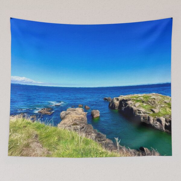 Item preview, Cliffside Coast and Clear Blue Sky – Serene Ocean Cliff Photography designed and sold by Pamela Storch.