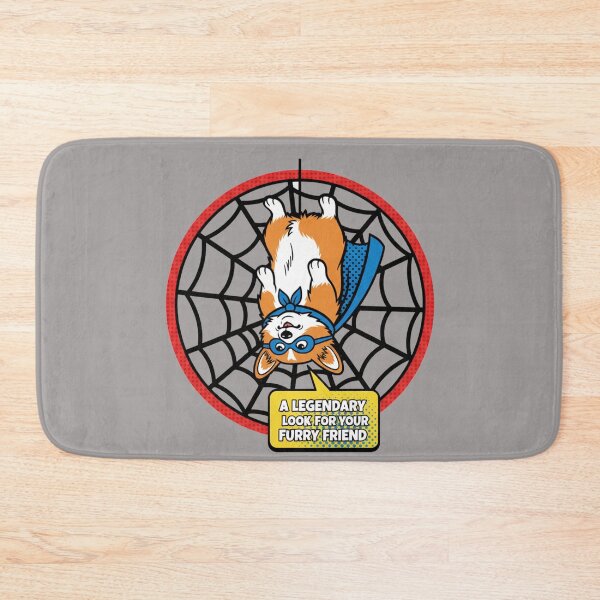 Item preview, Hero Pup on the Web – Cute Cartoon Dog Superhero Art designed and sold by Thaivi Design.