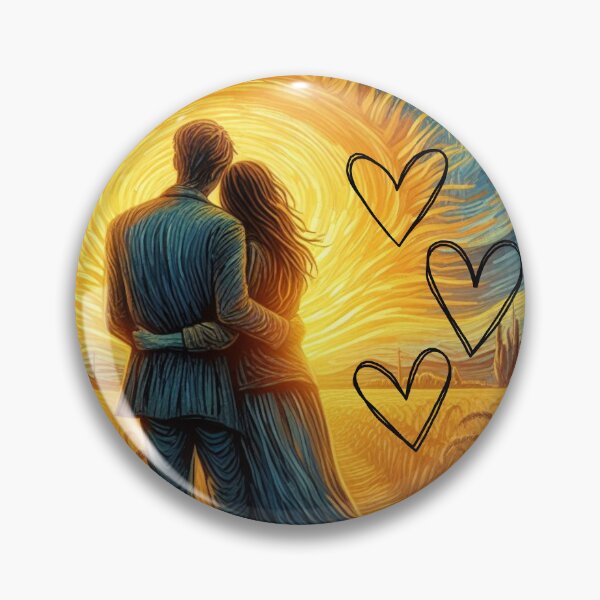 Item preview, Starry Night Romance - Van Gogh Inspired Couple in Sunflower Field designed and sold by Wild-way Art.