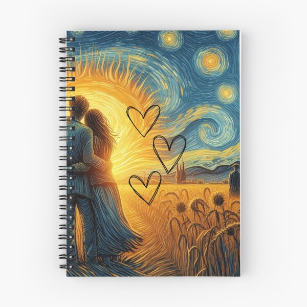 Item preview, Starry Night Romance - Van Gogh Inspired Couple in Sunflower Field designed and sold by Wild-way Art.