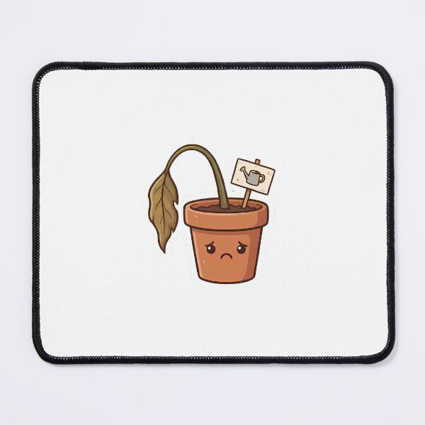 Item preview, A dying plant, crying out for water, holds a sign. designed and sold by Stickers à gogo.