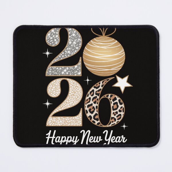 Item preview, 2026 Happy New Year Gold Disco Leopard Bow Coquette NYE designed and sold by chaeningplan.