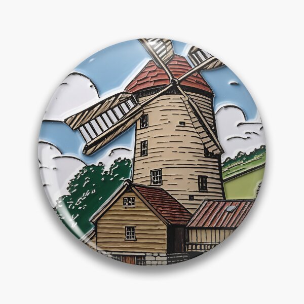 Item preview, Old Stone Windmill in the Countryside Vintage Pastoral  designed and sold by EpicEdgeCreate.