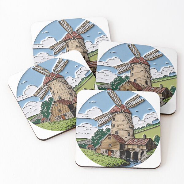 Item preview, Old Stone Windmill in the Countryside Vintage Pastoral  designed and sold by EpicEdgeCreate.