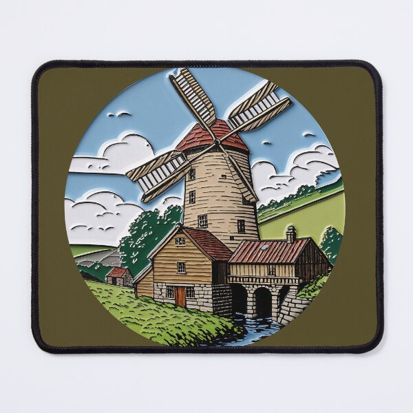 Item preview, Old Stone Windmill in the Countryside Vintage Pastoral designed and sold by EpicEdgeCreate.