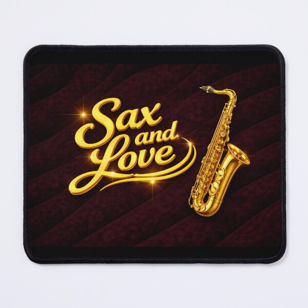 Item preview, Sax and Love – Gold Saxophone on Black Velvet designed and sold by MySheetMusicArt.