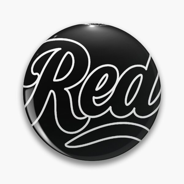 Item preview, "Red" written in cursive, black and white design designed and sold by Moonshroomarts.