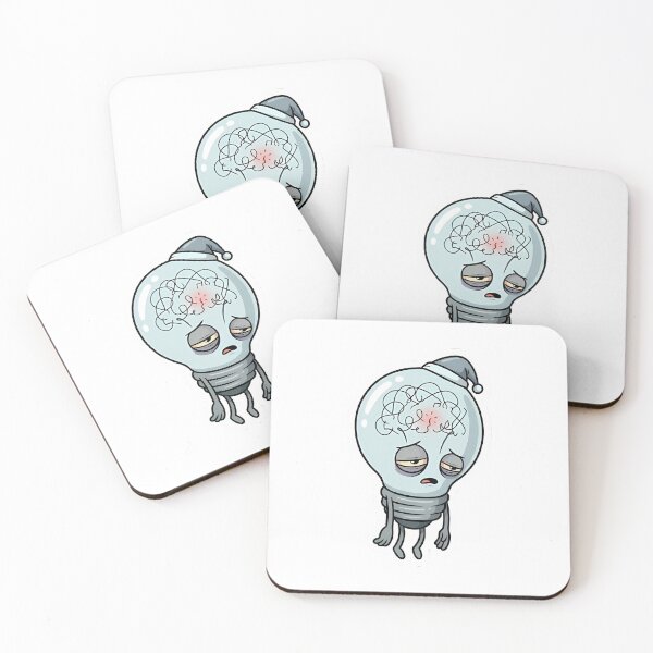 Item preview, Anthropomorphic lightbulb burned out, wearing a nightcap designed and sold by Stickers à gogo.
