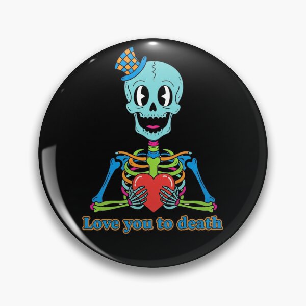 Item preview, Colorful Retro Skeleton "Love You To Death" Valentine Gift designed and sold by Design_Your_Day.