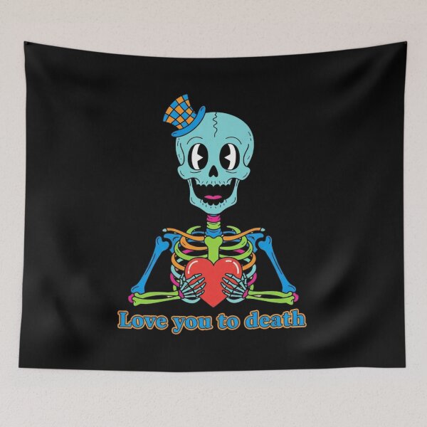 Item preview, Colorful Retro Skeleton "Love You To Death" Valentine Gift designed and sold by Design_Your_Day.