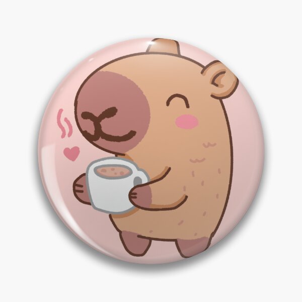 Item preview, Blissful Capybara Sipping Hot Coffee designed and sold by JujuArtss.