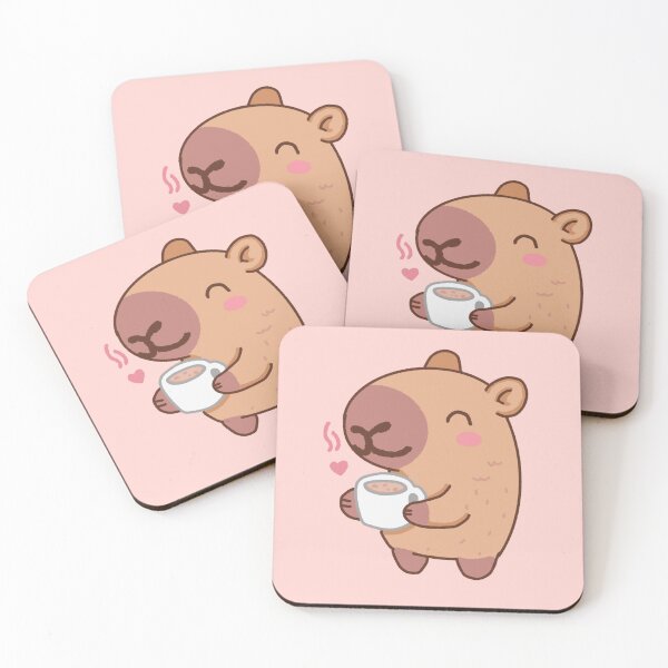 Item preview, Blissful Capybara Sipping Hot Coffee designed and sold by JujuArtss.