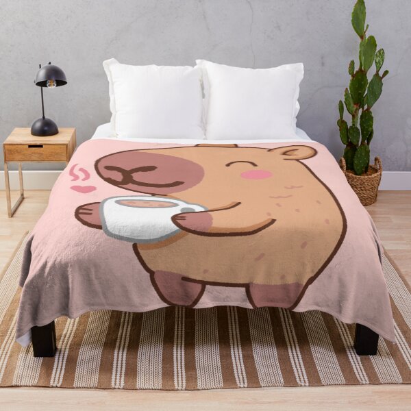 Item preview, Blissful Capybara Sipping Hot Coffee designed and sold by JujuArtss.