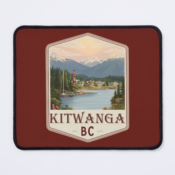 Item preview, Kitwanga BC Totem Pole Village & Mountain View Skeena River British Columbia designed and sold by meganohm.