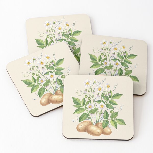 Item preview, Aesthetic Garden Potato and White Pretty Flowers designed and sold by LinaValearte.