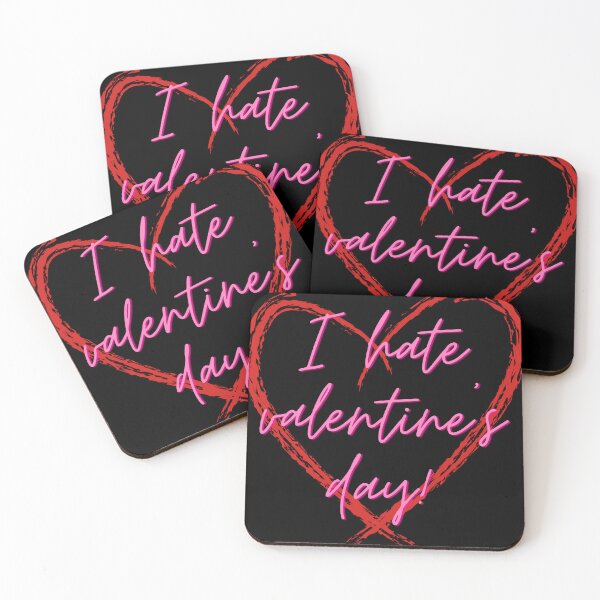 Item preview, I Hate Valentine's Day Pink Typography - Sarcastic Anti-Valentine Heart Art designed and sold by Wild-way Art.