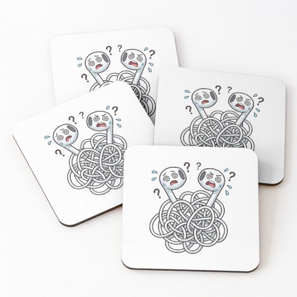 Item preview, Sticker of tangled and dizzy white earphones designed and sold by Stickers à gogo.