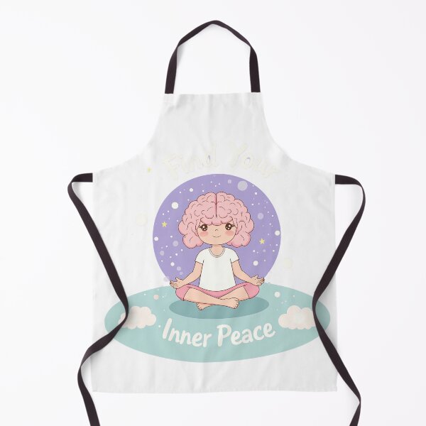 Item preview, Find your inner peace during meditation in a colorful setting with a cartoon character sitting cross-legged designed and sold by SpaceartLilu.