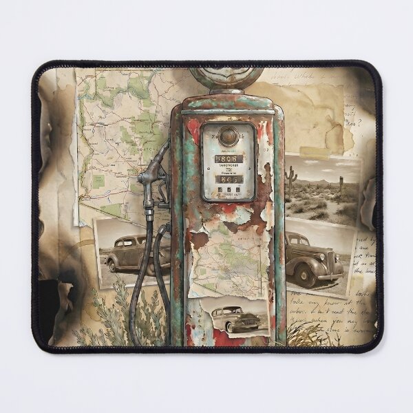 Item preview, Rustic Route 66 Gas Pump Scrapbook Collage designed and sold by AeroNomad.