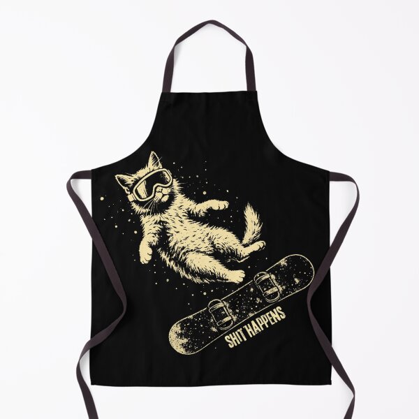 Item preview, Snowboarding Cat - Shit Happens designed and sold by Nacho Average Designs.