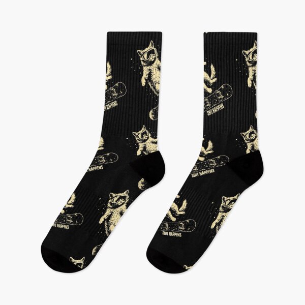 Item preview, Snowboarding Cat - Shit Happens designed and sold by Nacho Average Designs.