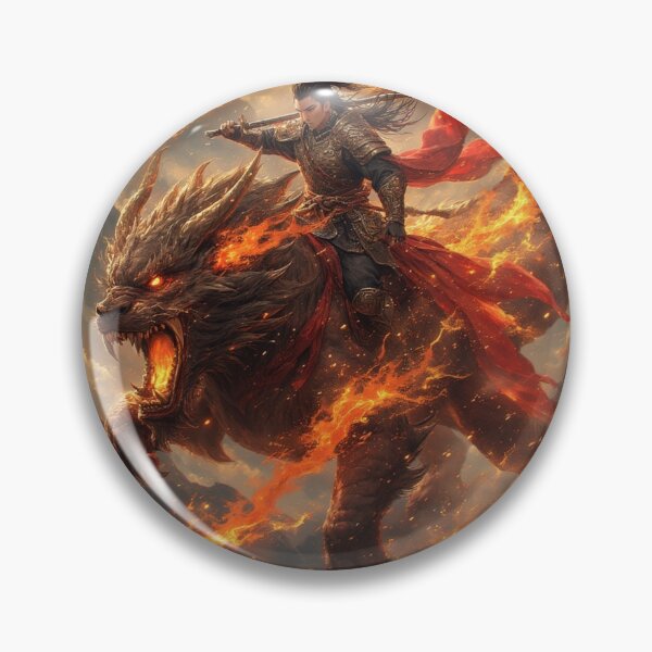 Item preview, Infernal Vanguard: The Flame-Maned Beast Rider designed and sold by David R Sawin The Architects Of Eden.