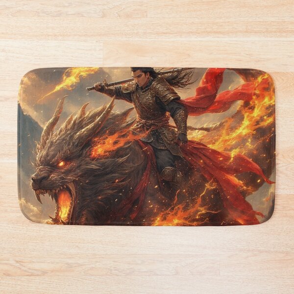 Item preview, Infernal Vanguard: The Flame-Maned Beast Rider designed and sold by Eden Underground Radio (Official Merch).