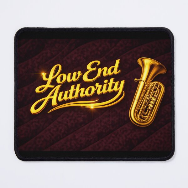 Item preview, Low End Authority – Tuba on Black Velvet designed and sold by MySheetMusicArt.