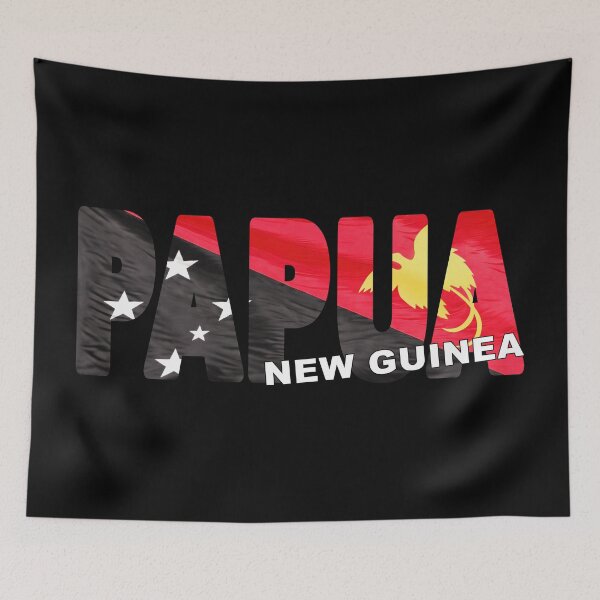 Item preview, PAPUA NEW GUINEA - Flag Flying in Wind cut to Letters Souvenir Sticker Shirt designed and sold by Adam Gormley.