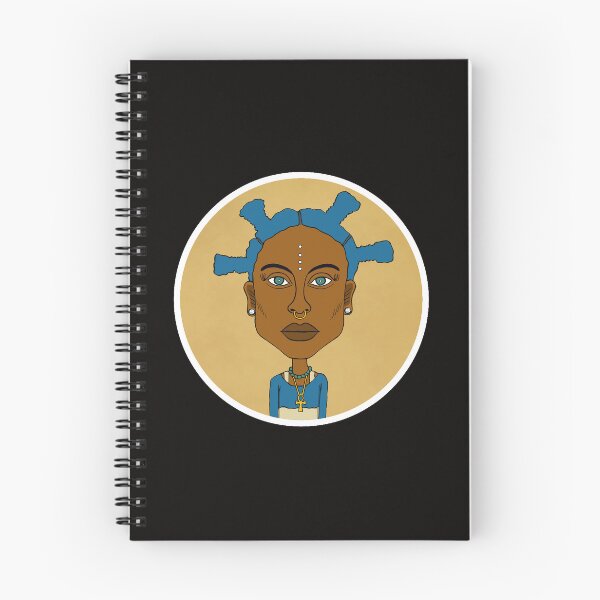 Item preview,  Tribal Starburst Afro AltGirl – Blue Mohawk & White Dots. Illustration. Circle Edition. designed and sold by Eric Sintès.