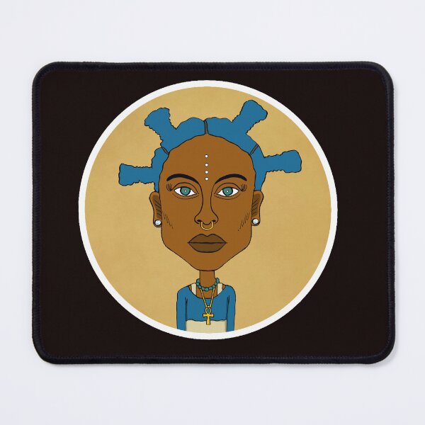 Item preview,  Tribal Starburst Afro AltGirl – Blue Mohawk & White Dots. Illustration. Circle Edition. designed and sold by Eric Sintès.