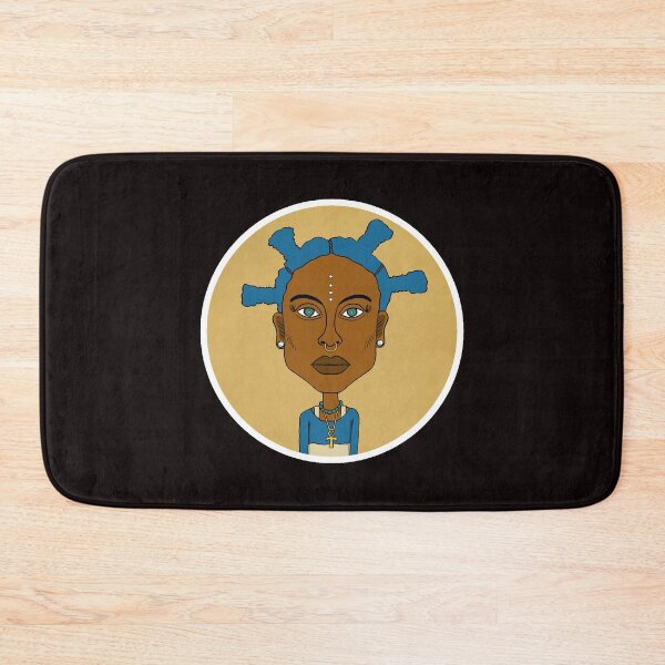 Item preview,  Tribal Starburst Afro AltGirl – Blue Mohawk & White Dots. Illustration. Circle Edition. designed and sold by Eric Sintès.