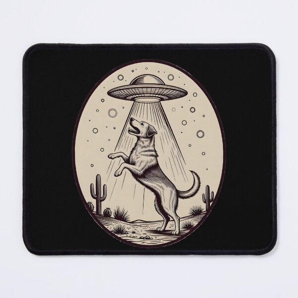 Item preview, Desert Dog Abduction UFO Illustration designed and sold by Clauxel.