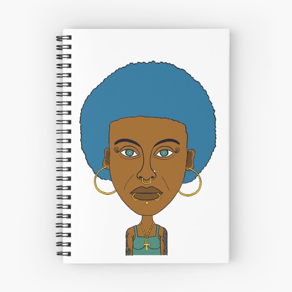 Item preview, Blue Afro Black Altgirl – Ankh & Piercings. Illustration. designed and sold by Eric Sintès.