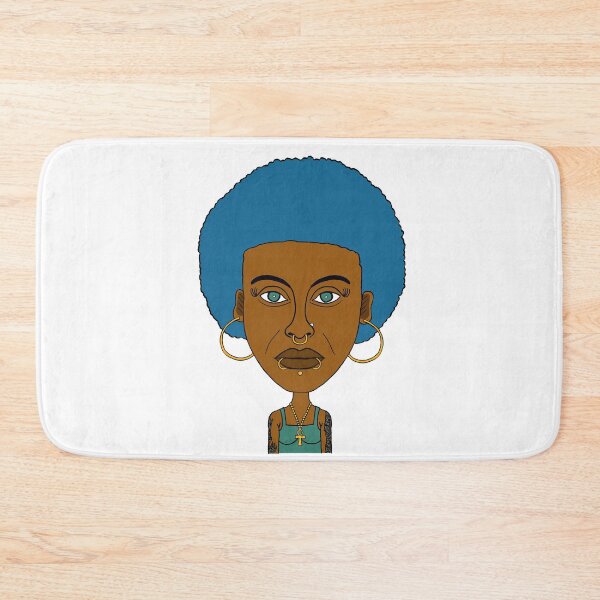Item preview, Blue Afro Black Altgirl – Ankh & Piercings. Illustration. designed and sold by Eric Sintès.